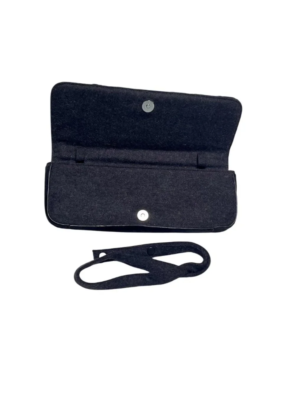 Adrienne Vittadini Embroidered Black Pony Hair Clutch